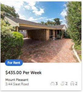 Rental appraisal Mount Pleasant WA 6153